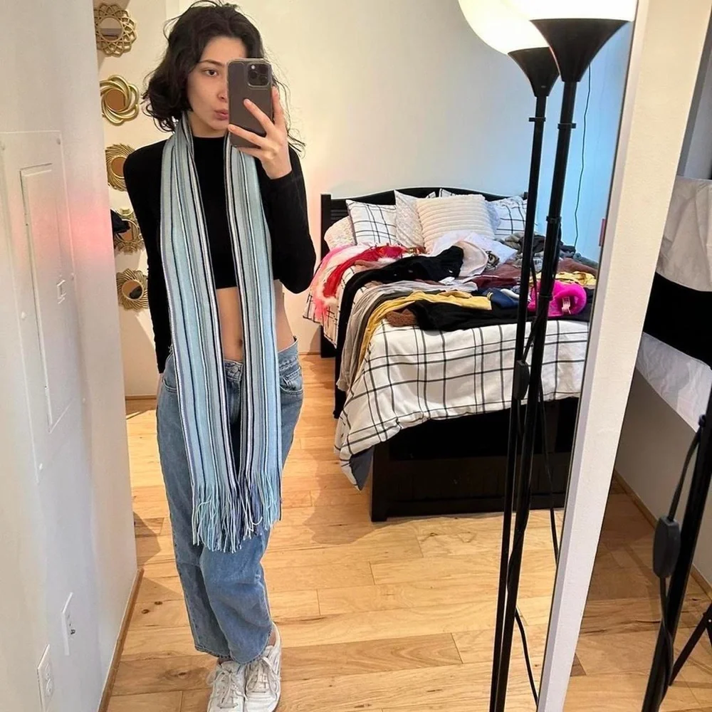 Stylish Blue Striped Scarf
